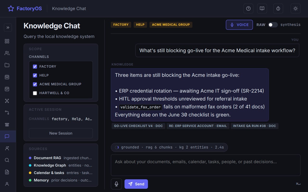 Private chat assistant answering questions over your own documents