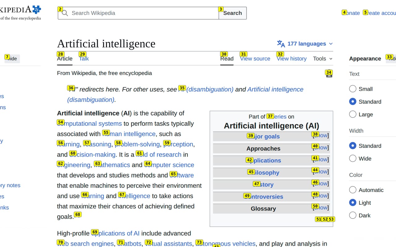 A real Chrome browser driven by the AI from your own connection