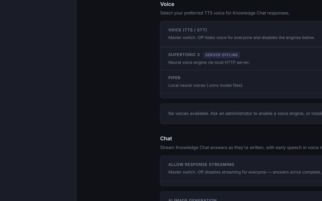 On-device speech-to-text and text-to-speech settings