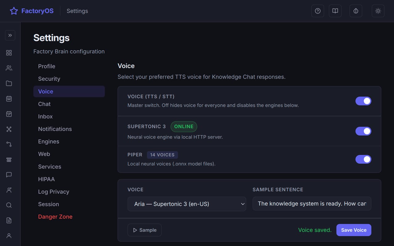 On-device speech-to-text and text-to-speech settings