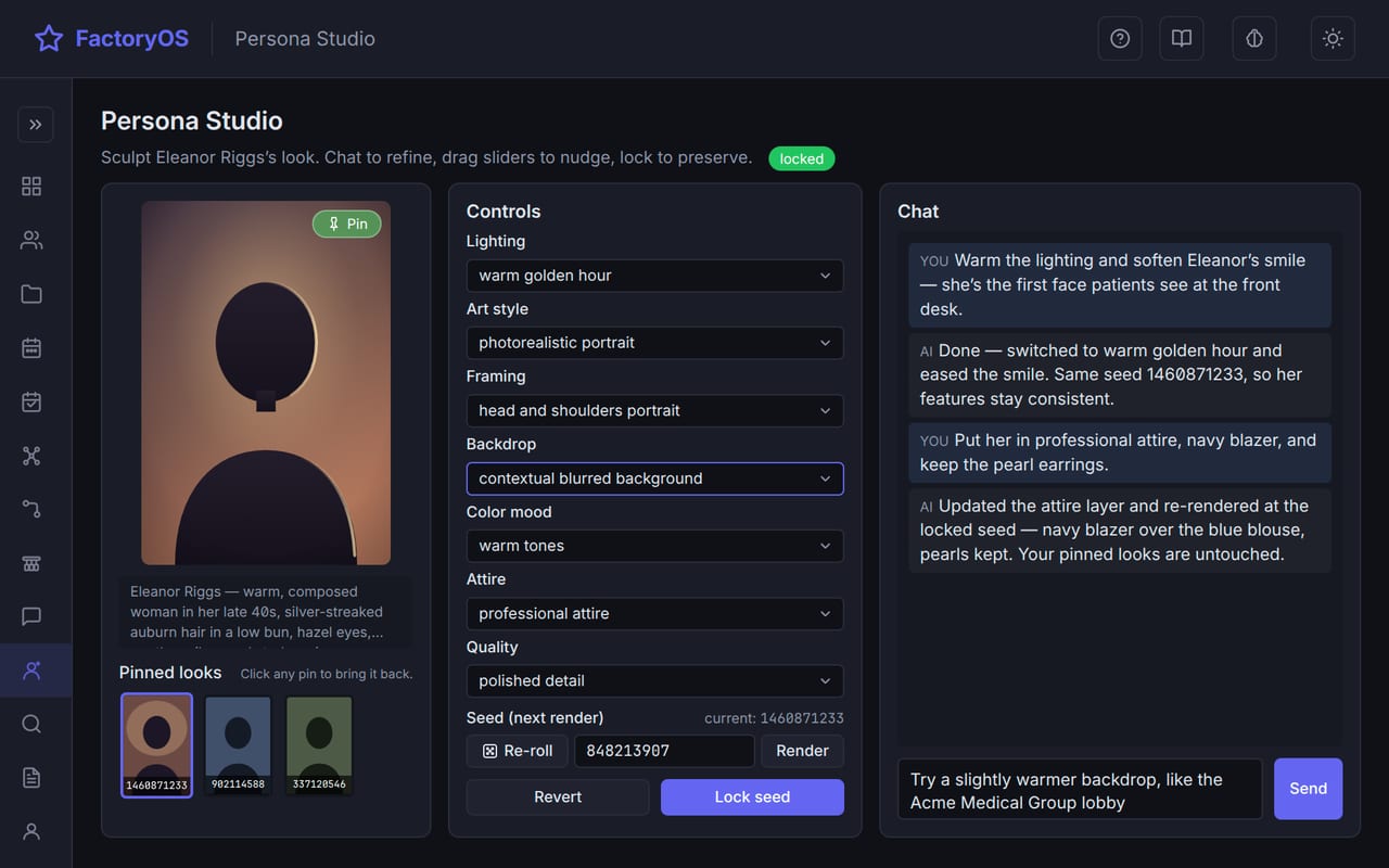 Persona Studio for shaping a local AI character